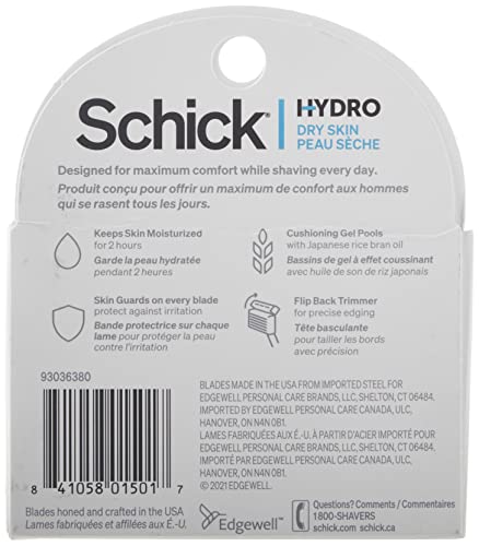 Schick Hydro 5 Sense Hydrate Razor Refills for Men, 4 Count (Pack of 1)