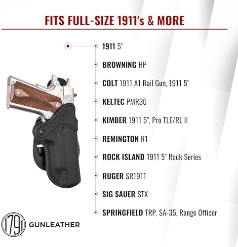 1791 Optic Ready 1911 Paddle Holster Fits Kimber, Colt, Rock Island, Ruger