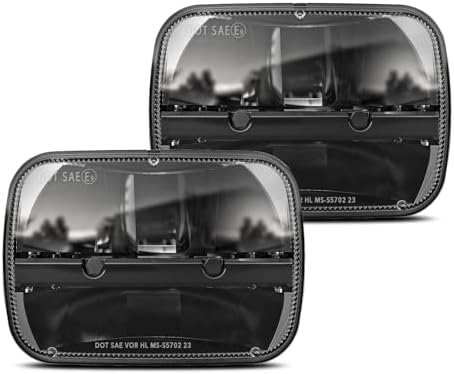 BICYACO 1 Pair 105W Rectangular 5x7/ 6x7 Inch Led Headlight High Low Beam Headlamp Compatible with Jeep Wrangler YJ Cherokee XJ Kenworth T300 1997-2010 Replacement H6054 H5054 H6054LL 69822 6052 6053