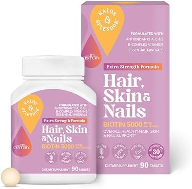 21st Century Hair, Skin and Nails Extra Strength Tablets, 90 Count (27847) | Extra-Strength Hair, Skin & Nails Formula with Biotin & Vitamins A, C & E