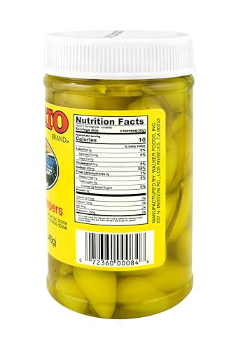 El Pato Hot Chili Peppers 12oz Pickled Yellow Chili Peppers 340g Kosher