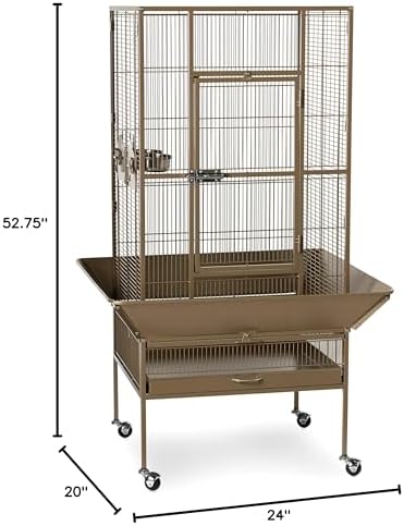 Prevue Pet Products 3352COCO Park Plaza Bird Cage, Coco Brown | Large Brown Steel Bird Cage with Rolling Stand and Perches, Ideal for Cockatiels and Medium Birds