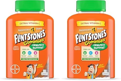 Flintstones Gummies Kids Vitamins with Immunity Support*, Kids and Toddler Multivitamin with Vitamin C, Vitamin D, B12, Zinc & more, Orange 150ct
