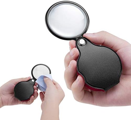 2PCS Small Magnifying Glasses for Kids/Senior, 10X Pocket Magnifier