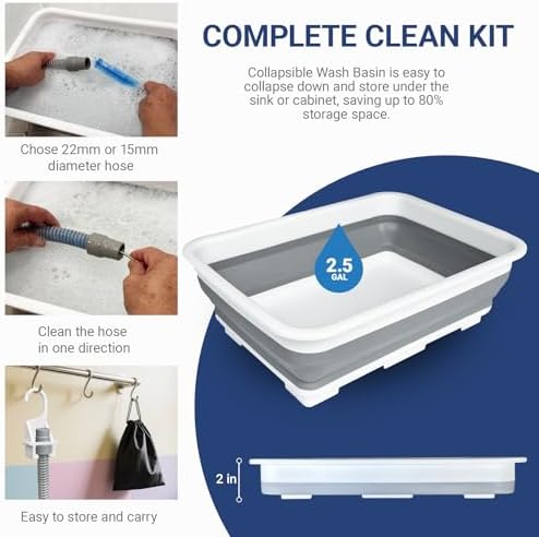 9 Pack CPAP Cleaning Kit, Collapsible Wash Basin, CPAP Hose Holder | CPAP Tube Clips, CPAP Tubing Holder
