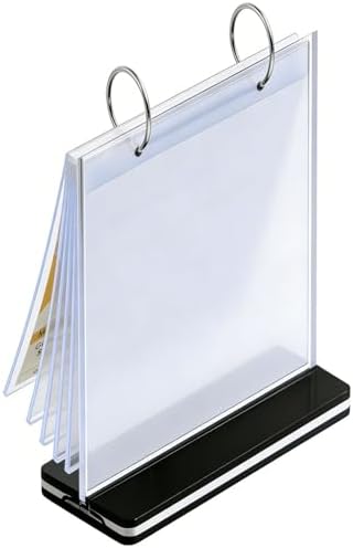 A5 Acrylic Plastic Folder with T-Shaped Stand - Indoor/Outdoor Suction Cup Holder -- For Documents, Photos, Menus & Marketing Racks