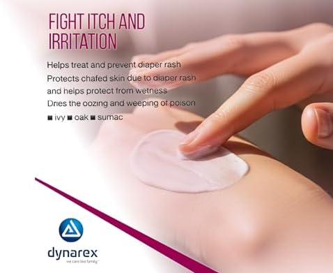 Dynarex Zinc Oxide Ointment, Protective Skin Barrier Ointment, Soothes, Prevents, and Relieves Diaper Rash, Chaffed Skin, and Irritation, White
