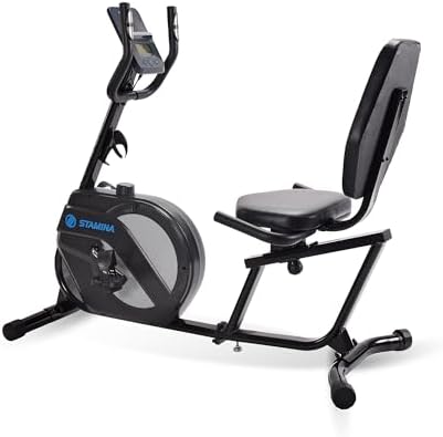 Stamina Recumbent Exercise Bike for Home 346 w/Smart Workout App - Stationary Bike for Adults, Seniors w/Large, Adjustable