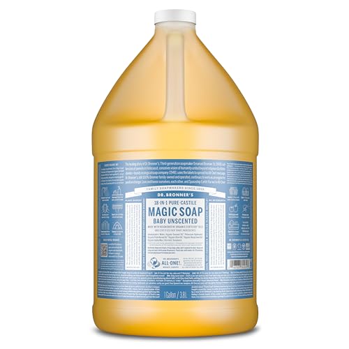 Dr. Bronner's Baby Unscented Pure-Castile Liquid Soap, No Fragrance, 16 oz, 2-Pack