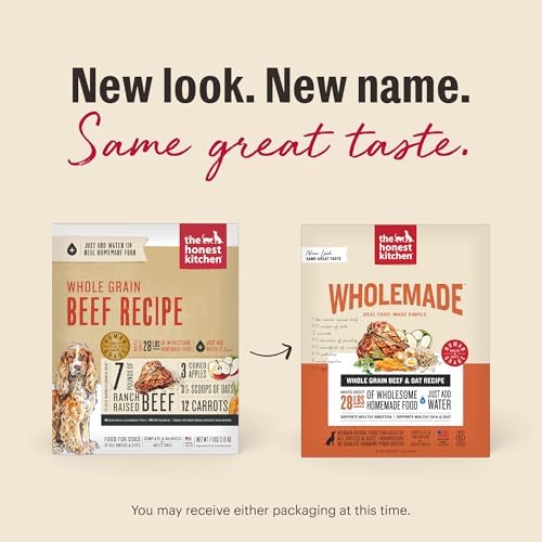 The Honest Kitchen Human Grade Wholemade™ Dehydrated Whole Grain Dog Food - Complete & Balanced Meal or Topper - Beef & Oat