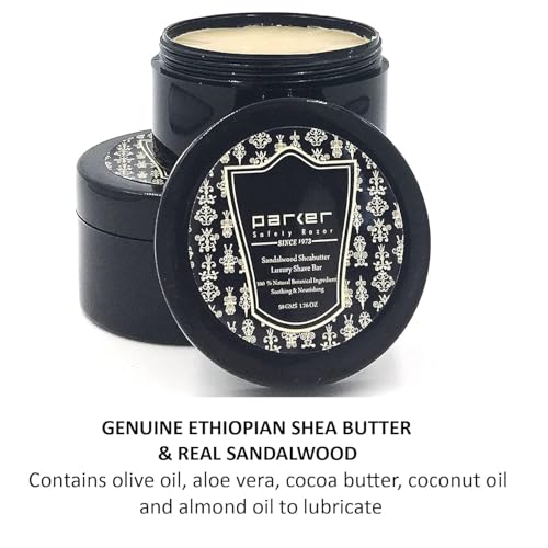Parker Travel Pack of Sandalwood & Shea Butter Shaving Soap, 1.76 oz 2-Pack | Two 1.76 Oz Shaving Soap Bars With Sandalwood And Shea Butter