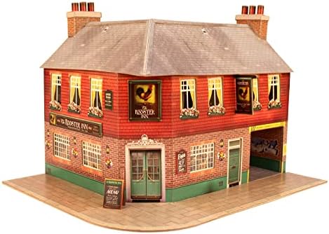 O Gauge 7mm 1:48 Scale Model Railroad Building Cardboard Corner INN Kit CityBuilder