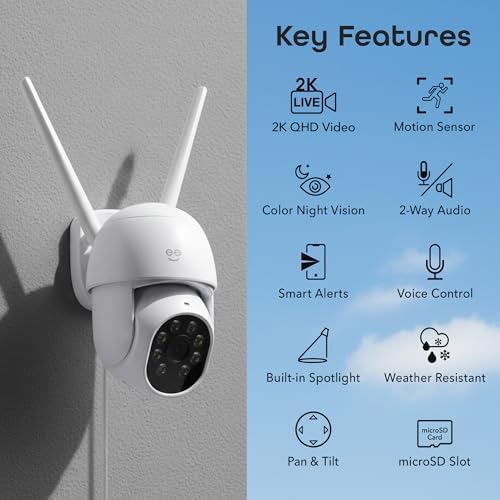 Geeni Lookout 2K Outdoor Auto-Follow Security Camera – Outdoor Security Camera, Weather Resistant with Pan-Tilt, Motion Tracking, Dual-Band Wi-Fi