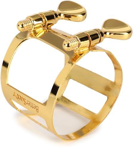 BetterSax Burnin’ Tenor Saxophone Ligature – 24k Gold-Plated Brass