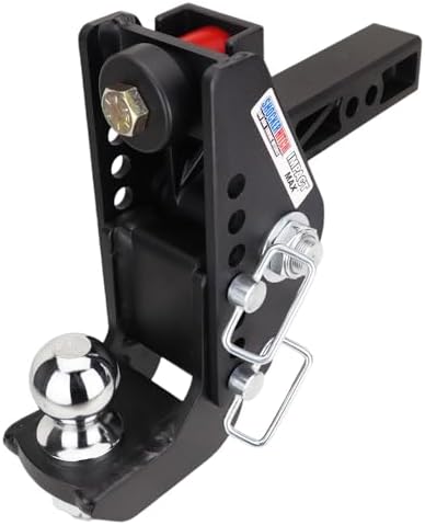Shocker 20K Impact Max Cushion Drop Hitch - 0" to 7-1/2" Drop - Fits 2" Hitch Has 2-5/16"Ball - 20,000 lbs GTW