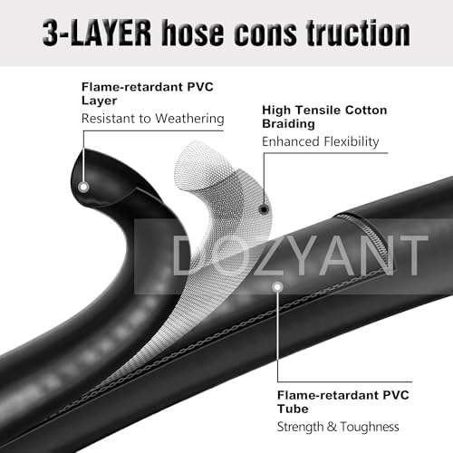 12 Feet Propane Hose Extension with Gauge and POL to QCC1 Adapter for Grill