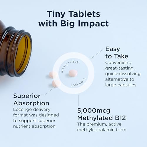 Designs for Health Vitamin B12 Lozenges - B12 Vitamins 5000 mcg Methylcobalamin - Vitamin B12 Supplements - Vegan + Non GMO
