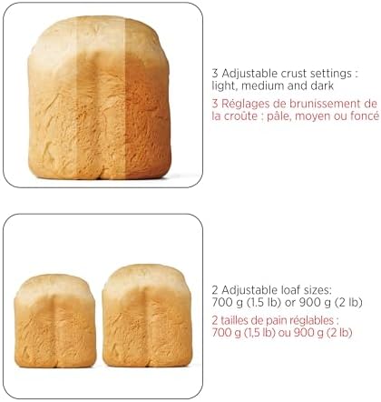 Starfrit Electric Bread Maker, 2lb, 13 Programs, Auto Dispenser, 550W