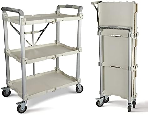 Olympia Tools 85-188 Pack-N-Roll Folding Collapsible Service Cart, 150LB Capacity, Black