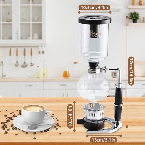 Amarine Made Siphon Coffee Maker, Siphon Coffee Brewer, Japanese Siphon | 5-Cup, 16 Ounce, Easy to Use