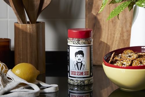 Bakers Club 8.5oz Mixed Black and White Sesame Seeds - Tuxedo blend for Sushi, Tuna, Stir Fry, Bread, Poke Bowls - Kosher, Gluten Free