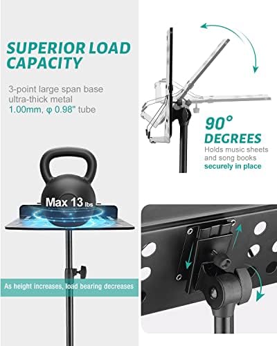 Vekkia Metal Professional Portable Perforated Sheet Music Stand