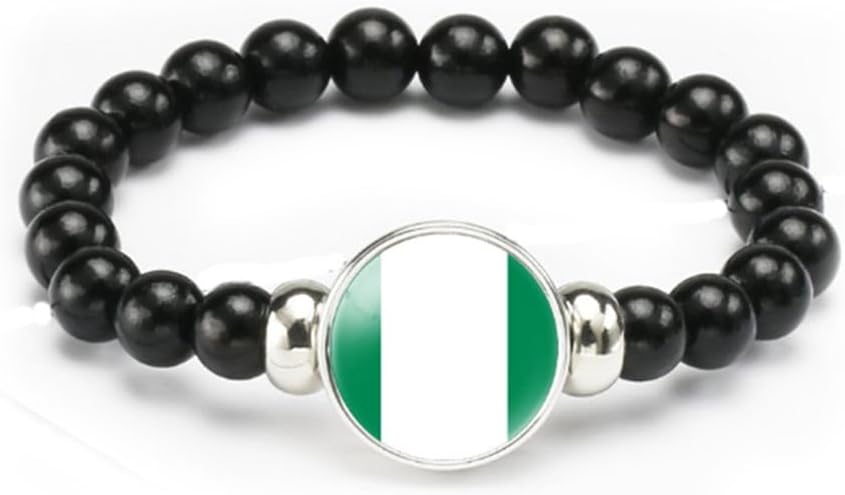 vmcoatdu National Flag Bracelet Elastic Rope Beaded Bracelet Support Your Country Travel Souvenir Gifts for Men Women