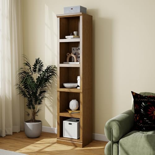 Bevfint 72" Tall Bookcase, White Large Floor Standing Bookshelf for Hallway | 5 Tier Shelves Open Storage Organizer with Anti Tipping Device, Book Case for Living Room Kitchen Home Office Bedroom