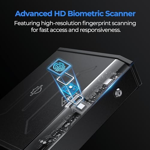 ONNAIS Iron SE Biometric Gun Safe for Handgun with Fingerprint Keypad Lock