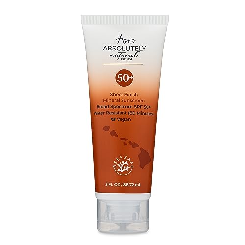 Absolutely Natural - SPF 15 Mineral Sunscreen - Broad Spectrum Water Resistant Moisturizer Lotion For Body & Face - With Non-Nano Zinc Oxide, Vitamin E, & Antioxidants - Made in USA, 3 Oz