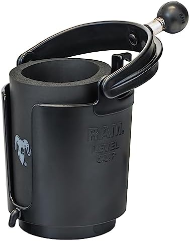 RAM MOUNTS Level Cup Self-Leveling Drink Holder with B Size 1" Ball | Holds cans and small bottles, compatible with RAM Mounts B Size mounting systems
