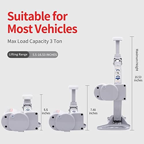 Trihelper Electric Car Jack 3 Ton 12V Scissor Jack with Impact Wrench