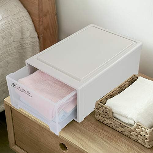 12 Quart Plastic Stacking Storage Drawer Unit Front Box, 1 Pack