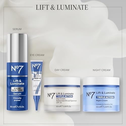 No7 Lift & Luminate Triple Action Under Eye Cream, 0.5 Oz | Treatment for Reducing Puffiness, Bags & Appearance of Wrinkles