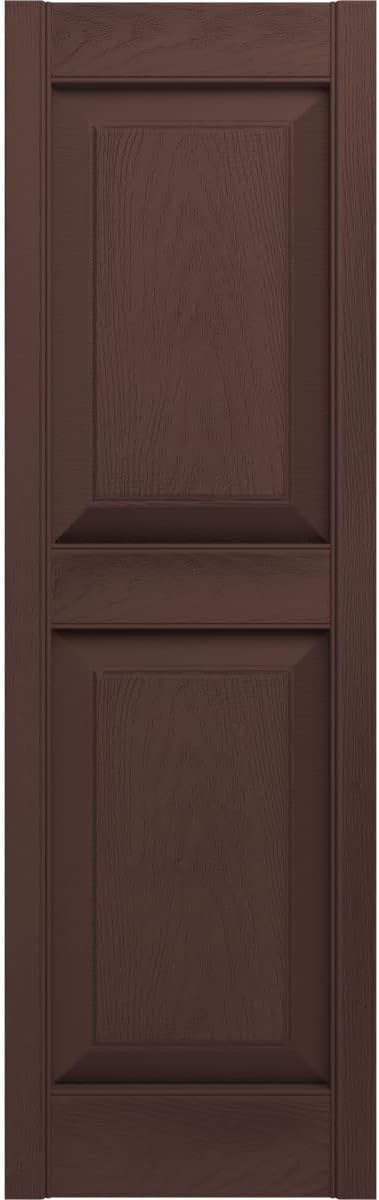 Ekena Millwork LP2S14X05500MG Lifetime Vinyl Standard Two Equal Panels with Raised Panel Shutters, 14 3/4" W x 55" H, Midnight Green, 1 Piece