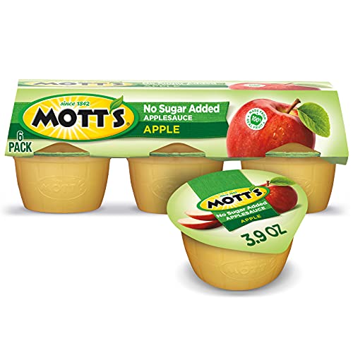 Mott's No Sugar Added Applesauce, 3.9 oz cups, 6 count