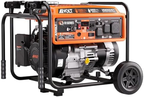 AIVOLT Generator 7500 Watt Dual Fuel Portable Generator with Wheels, Gas and Propane Powered, 50A RV Ready, CO Sensor, 4-Stroke OHV Air Cooled Engine
