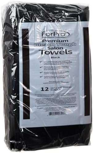 ForPro 24ct Bleach Tough Salon Towels, 16Wx27L in, Cool Grey, 100% Cotton | for Salon, Spa & Gym Use, Hand Towels, Bleach-Safe Salon Towels, Absorbent Spa Towels, Barber Towels, Salon & Spa Essentials