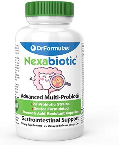 DrFormulas' Best Probiotics for Women & Men | Nexabiotic Multi Probiotic with Saccharomyces Boulardii, Lactobacillus Acidophilus, B. infantis, Prebiotic 60 Count Capsules (Not Pearls)