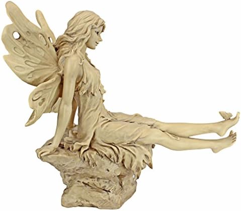 Design Toscano Twinkle Toes Fairy Garden Statue, 13 Inch, Polyresin, Ancient Ivory