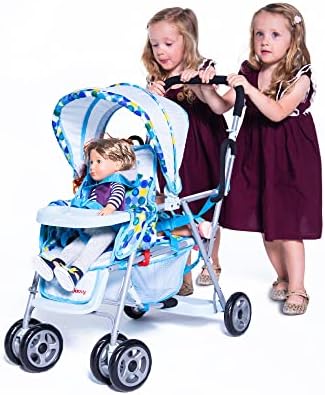 Joovy Toy Caboose Baby Doll Stroller Featuring Reclining Front Seat, Adjustable Footrest, Storage Basket, Extendable Canopy