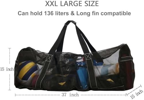 Bulex 37 Inch XXL Mesh Duffle Bag for Scuba Dive Gear