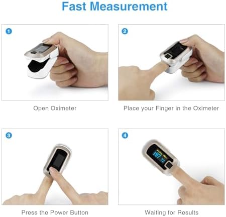 mibest OLED Finger Pulse Oximeter, O2 Meter, Dual Color White/Luxury Gold
