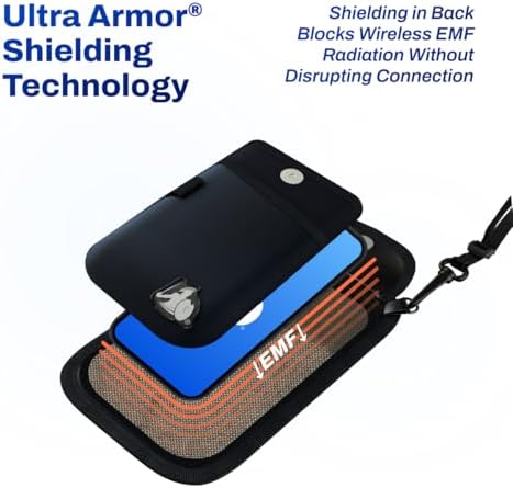 DefenderShield EMF Cell Phone Pouch with Extra Pocket (Black)