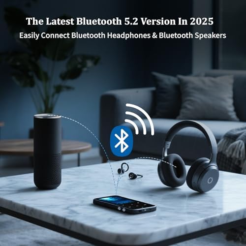 144GB MP3 Player, Bluetooth 5.2 Music Player, HiFi Sound Digital Music, Built-in HD Speaker, FM Radio, Voice Recorder, Earphones Included