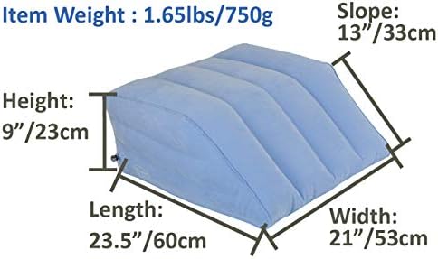 HR-7740, New & Handy Valve, Inflatable Leg Rest Lifter Bed Wedge Cushion/Pillow, Velour Surface Finish for Post-Surgery, Pain Relief, Foot