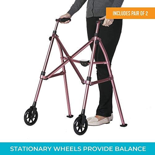 Stander Non-Swivel Wheel Kit for Stander EZ Fold-N-Go Walker and Able Life Space Saver Walker, Black, 2 Count