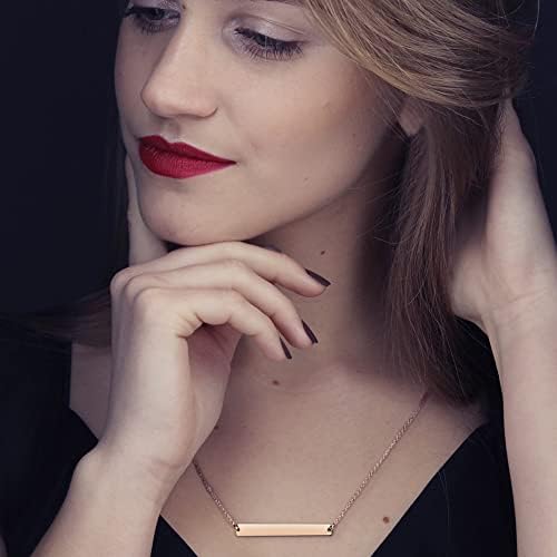 Multi Gold Bar Necklace for Women Vertical/Horizontal Bar Pendant Necklaces with Adjustable Chain Necklace Adult Jewelry