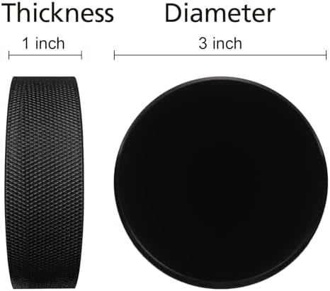 18 Pack Ice Hockey Pucks with 3 Reusable Mesh Bag, Official Regulation, Diameter 3", Thickness 1", 6oz, Black