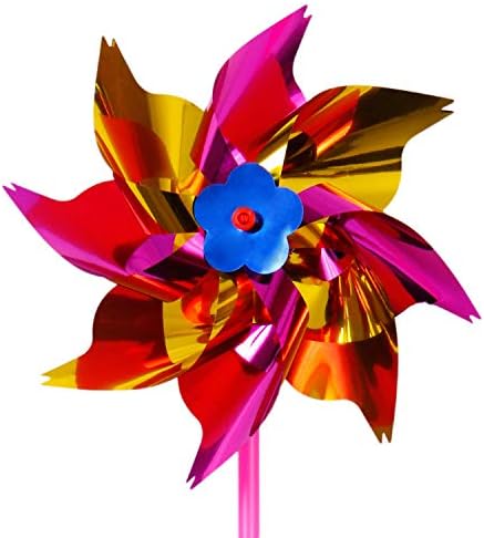 Elcoho 100 Pieces Plastic Rainbow Windmill Party Pinwheels DIY Pinwheel | Outdoor Spinners, Kids DIY Toy, Garden Party Lawn Decor, Bulk Crafts